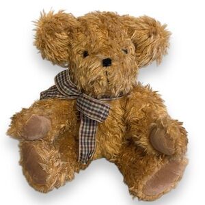 Hand Crafted Teddy Bear Plush Velvet Jointed Tan